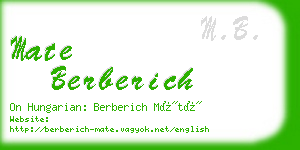 mate berberich business card